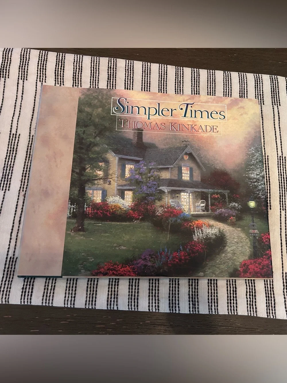 Thomas Kinkade - Yellow Cottage with Green, Red, Pink and Purple Garden